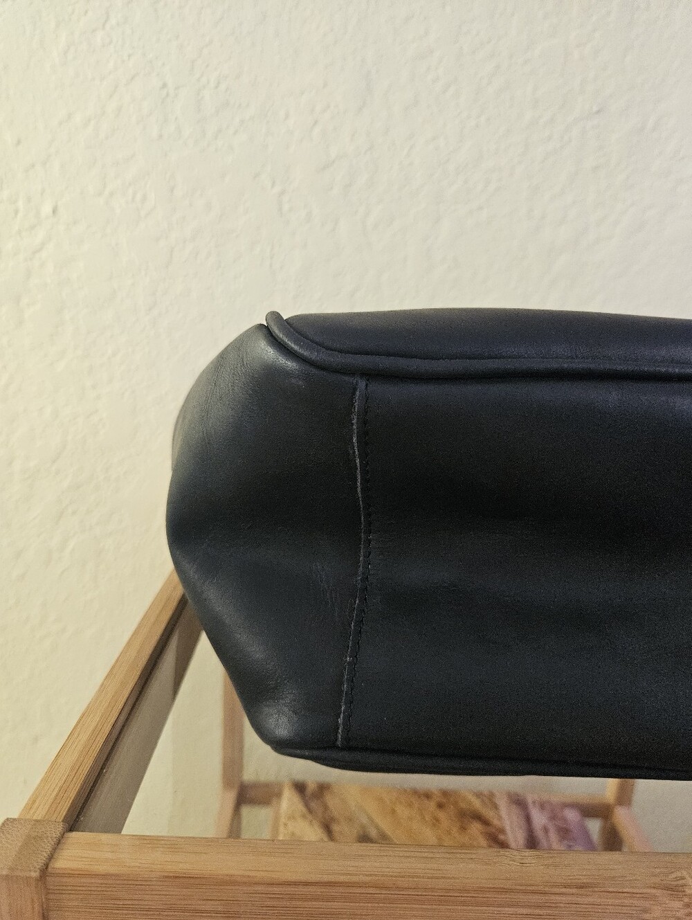 Velez Black Leather Tote Bag with Brown Straps. - Picture 14 of 16
